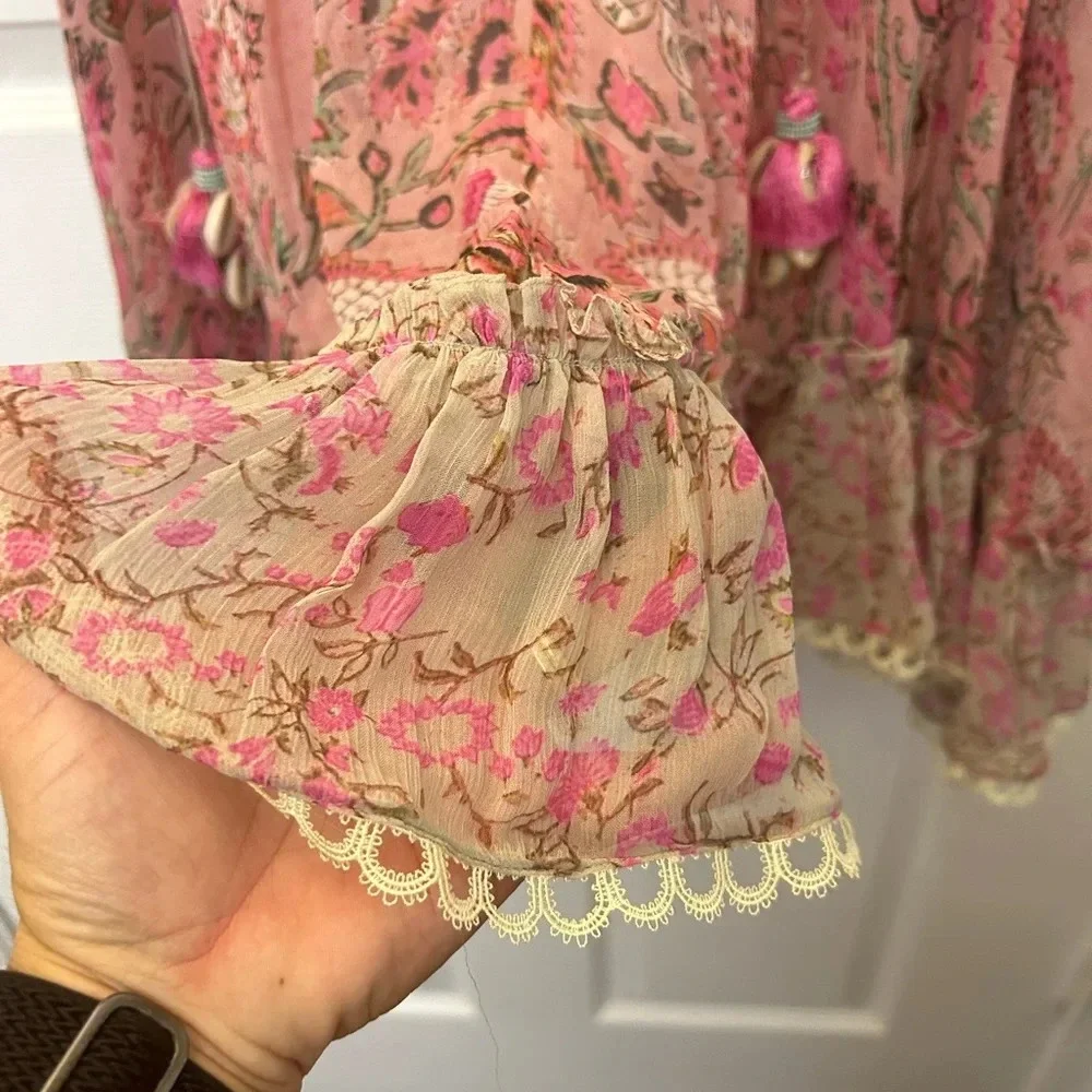 HEMANT & NANDITA Pink Floral Halter Mini Dress - Picture 8 of 8